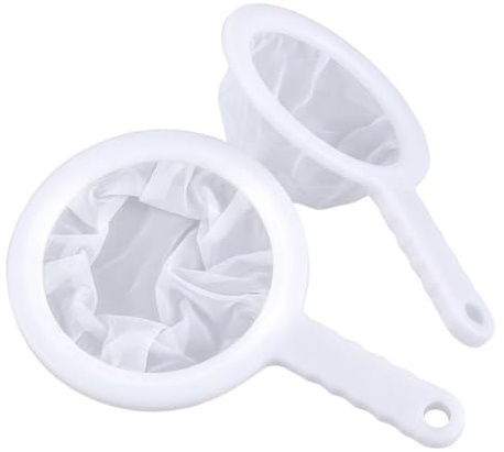 2 stycken sil fin 200 nät, plastsil kefir kökssil plast, fin sil med handtag för mjölk, juice, sojamjölk, yoghurt, kaffe vin, plastsil för kefir, livsmedelssäker, vit