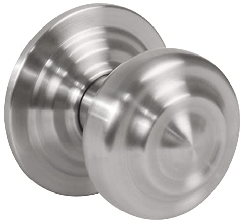 Amig - Brass Door Knob - Steel Base - Handle Diameter 70 mm - Includes Screw and Nut Fixing - Ideal for Entry Doors - Finish: Matt Chrome