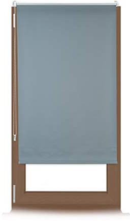Relaxdays, grau Verdunkelungsrollo, Hitzeschutz, Thermo Rollo Klemmfix, blickdichtes Seitenzugrollo 60x165, Stoff 56 cm, Aluminiumrohr, 60x160cm