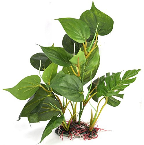 Txyk Konstgjord akvarieväxt 24 cm realistiskt utseende akvarieprydnad gröna blad