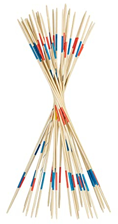 Relaxdays 10023493 Riesenmikado, XXL Mikado Spiel für Kinder & Erwachsene, Outdoor Gartenmikado, 31 Holzstäbe, 90 cm, natur-bunt