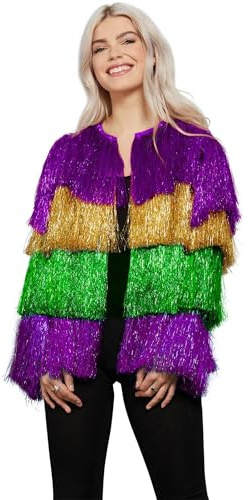 Smiffys Damen Smiffys Fever Tinsel Mardi Gras Jacket Smiffys Fever Lametta Mardi Gras Jacke (1er Pack)