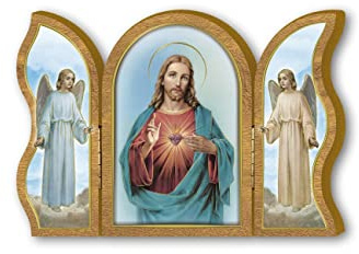 Frères Bonella | Triptyque dévotion en bois de Jésus 6x9cm | Fabriqué en Italie