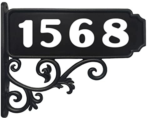 Personalisiertes, doppelseitiges, reflektierendes Adressschild, individuelle Adresstafel für Zuhause, Briefkasten, Park, handgefertigtes Hausnummernschild mit Schrauben zur Installation, Schwarz