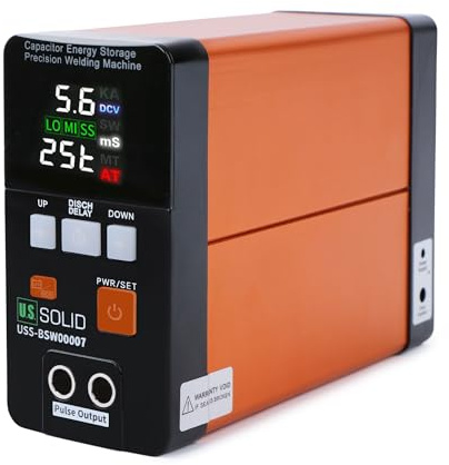 U.S. Solid USS-BSW07 Soldador de Puntos para Batería 21 KW 3500A Condensador Energía Almacenamiento Pulso Soldadura Máquina, Mini Portátil Soldadura por puntos Equipo para 18650, LiFePO4