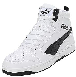 PUMA Unisex Rebound V6 Sneaker, White Black, 46 EU