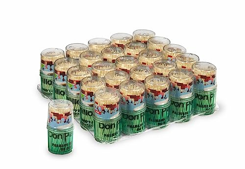 DON PALILLO - 5000 Palillos de bambú en 25 palilleros Redondos. Pinchos Desechables para Aperitivos, higiene Personal o Manualidades