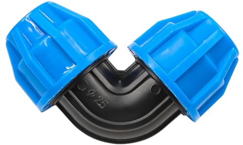 Tiardey 4 Stück 25 mm PE-Schlauchverbinder, 90-Grad-Schnellverbindungsstücke für Innen- und Außeninstallationen – PP-Kupplung, kompatibel mit PE80 PE100 Rohren