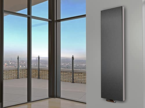 Badheizkörper Design Mirror Steel 6, 180 x 47 cm, 1964 Watt moonstone-grau Szagato Handtuchheizung Handtuchwärmer Design Heizkörper Mittelanschluss Bad Heizkörper vertikal moderner Heizkörper flach