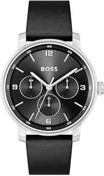 BOSS Multi Zifferblatt Quarz Uhr für Herren Kollektion Contender mit Schwarzem oder Braunem Lederarmband