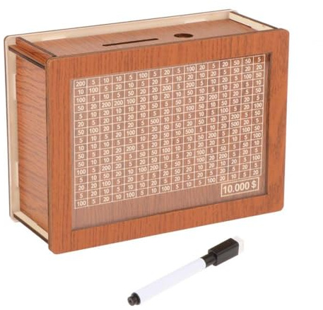 Baoblaze Spardose mit Zähler, Sparschwein aus Holz, Basteln, Heimdekoration, Aufbewahrungskoffer, Geldsparer, Spardose, für Jungen, Mädchen, Erwachsene