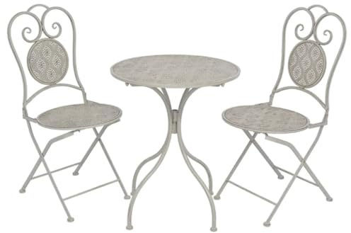 KATERYY 3-TLG. Bistro-Set Stahl Grau,