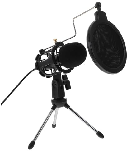 Homoyoyo USB Mikrofon für PC und Laptop, Desktop Gaming Streaming Modell | 3, 5-mm Anschluss, Schwarz, Aluminiumlegierung mit Gummi und Abs, Rauschunterdrückung, Plug And Play