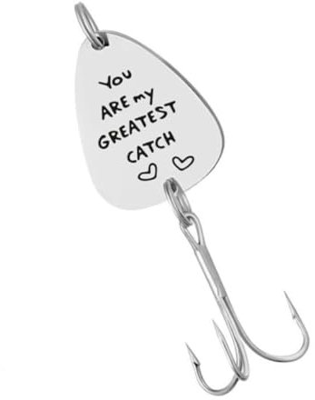 Supvox Gravierter Angelköder Edelstahl Fischhaken Geätzt You Are My Greatest Catch Angler Geschenk Vatertag Für Fischer Fest