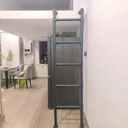 An der Wand montierte Dachbodenleiter, 100–300 cm, Tragkraft 150 kg, Trittleiter aus Metall und Eisen für Mehrzweckzwecke, Ausstiegsleiter, Sicherheitskletterleiter für Dachboden, Wohnheim,