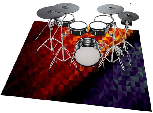 Drum Teppich Schlagzeugteppich Dicht gewebte Oberfläche rutschfeste Trommel Teppiche für Akustik Schlagzeug Drum Kits Bass Drum Elektronisch Snare Klavier Musikinstrumente Teppich 140 x 120 cm