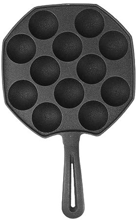 Ciieeo Takoyaki Pan Molds Cast Iron Takoyaki Maker Skillet Octopus Meat Mold Non-Stick Baking Tray for Octopus Pancake