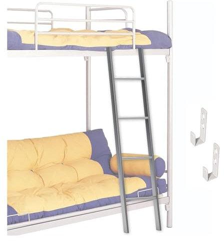 Bunk Bed Ladder, Bunk Ladder, Hook On Bunk Bed Ladder, Floor Campervan Bunk Ladder, Metal Iron Step Ladder For Elderly Adults/Kids(1.8m 6ft)