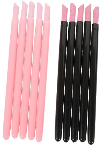 Lápiz Removedor de Cutículas para Uñas, 2 Juegos, Pp Negro | Forma de Bolígrafo, Pulido Ligero para Uñas Naturales y Extensiones, para Aprendices y Profesionales