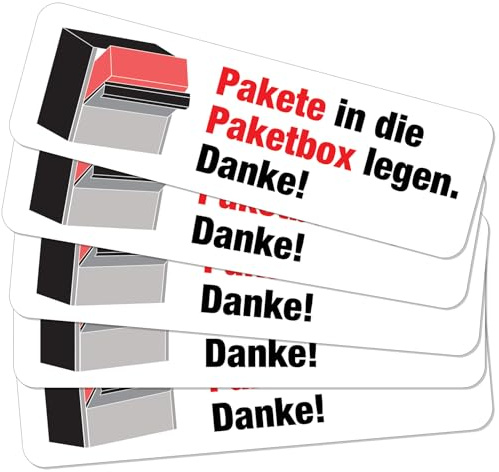 immi Paketbox Hinweis Aufkleber (6,7 x 2,1 cm, 5 Stück)