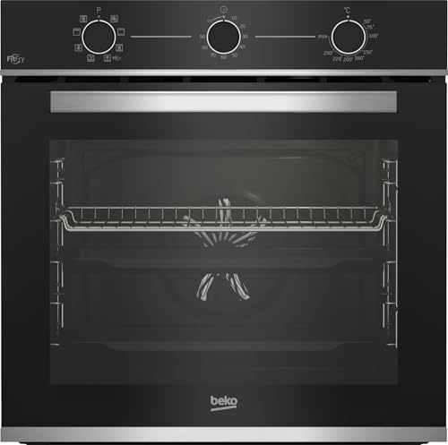 Beko BBIMA13100X Four multifonction encastrable 60 cm cristal noir et acier inoxydable, 72 l, Wi-Fi HomeWhiz, classe A