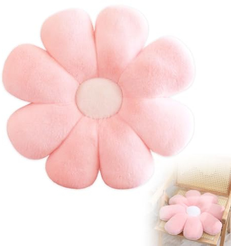 Blume Bodenkissen Blumen Kissen Bodenkissen Groß Blumenform Flower Pillow Deko Sofa Kissen Rosa Couch Gänseblümchen Dekokissen Blumen Sitzkissen Blumekissen 50cm Decoration Aesthetic für Schlafzimmer