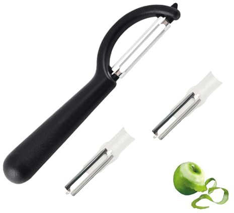 P-Sparschäler für Tupper mit 2 Ersatzklingen,Schäler für Tupperware,Kartoffelschäler,Gemüseschäler,Linkshänder Sparschäler,Spargelschäler,Orangenschäler,Edelstahl Multischäler für Vegetable Peeler