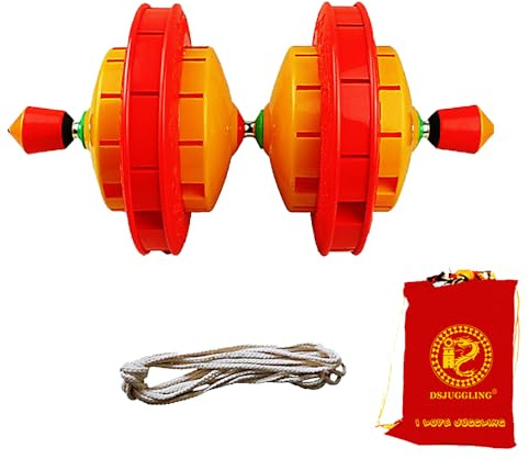 Hula Hoop Diabolo Set, Single Head Diabolo with Multi-Axis Design & Triple-Layer and Dragon Tail Optional, Includes Cotton Thread Diabolo String & Carry Bag (21cm with 9-Axis)