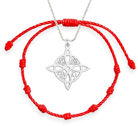 Only faith, collana nodo di strega, ciondolo per donna, amuleto in acciaio inossidabile, 45 cm, disponibile in argento e oro, Pequeño, Acciaio inossidabile, Nessuna pietra preziosa