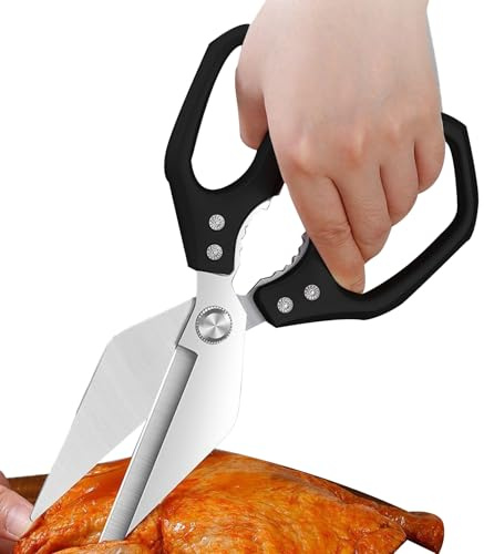 Ciseaux de Cuisine | Couteau à Volaille en Acier Inoxydable | Outil Robust pour Préparation Aliments Viande Volaille Salade Papier Tissu Jardin Maison Artisanat