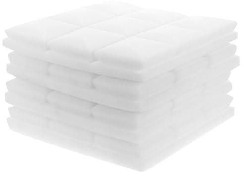 NIYANGLE Panneaux D’Insonorisation en Mousse Blanche 30X30X5 CM Lot de 4 Pièces Panneau Acoustique Mural Antibruit pour Studio D’Enregistrement Salle de Musique Isolation Phonique
