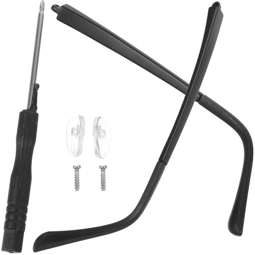 OFFIGAM Monture de rechange légère et confortable en matériau TR, en noir, convient pour lunettes de lecture et lunettes de soleil, 1 jeu d'accessoires pour la réparation de lunettes