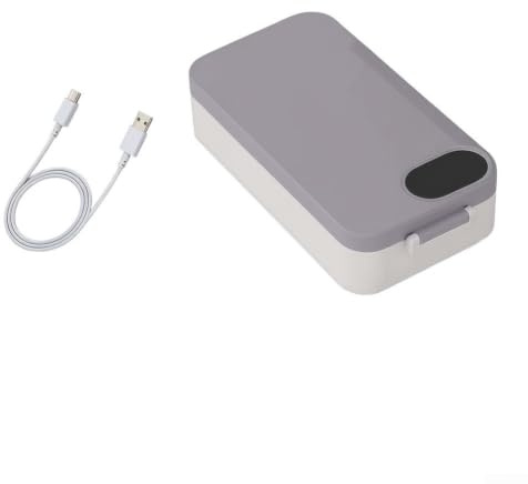 Contenitore termico elettrico per il pranzo, con sistema di riscaldamento elettrico, con pentola rimovibile in acciaio inox e corpo isolato e sistema di riscaldamento efficiente da 15 W (grigio)