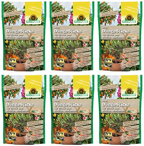 6 x 40 Pack of 240 Sticks for Citrus Plants, Neudorff Azet Fertilizer NPK Fertiliser 8 – 2-5