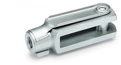 Ganter Normelemente | Gabelgelenke - GN 751-10-20-M10-B | Mit Schnappfederbolzen | Stahl verzinkt, blau passiviert | 5 Stück