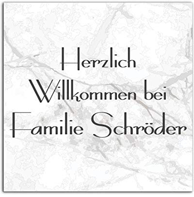 Edles Türschild mit Namen für die Haustür | Namensschild Briefkasten-Schild selbstklebend oder mit Bohrlöcher Klingelschild mit kratzfestem UV Druck | Größe 10x10 cm bunte Türschilder