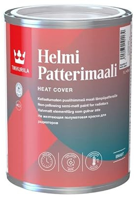 TIKKURILA Helmi Radiator Paint - Non Yellowing, Heat Resistant Paint For Radiators - 1 Litre