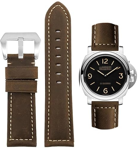 AIYIRUO Klockarmband för Panerai Vintage Läderrem, Klockarmband, äkta läderrem 20mm 22mm 24mm 26mm för Panerai