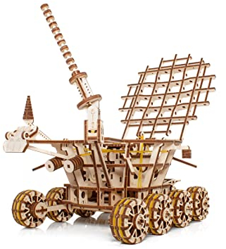 EWA Eco-Wood-Art - 3D-Holzpuzzle für Jugendliche und Erwachsene - LUNOKHOD - DIY-Bausatz, Selbstmontage, kein Kleber erforderlich - 424 Stück, Natürlich