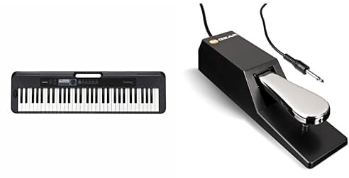 Casio CT-S300 Keyboard mit 61 anschlagdynamischen Standardtasten und Begleitautomatik & M-Audio SP-2 - Universal Sustain Pedal mit Piano Style Action, das ideale Zubehör für MIDI-Keyboards