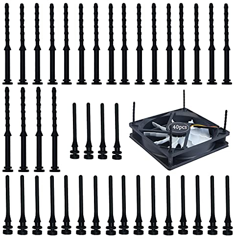Viti Della Ventola in Silicone,40 pezzi Chiodo di Smorzamento Delle Viti Gomma del Chiodo Smorzamento per Ridurre le Vibrazioni Della Ventola per il Case Del PC per Tutte le Dimensioni da 60 a 140 mm