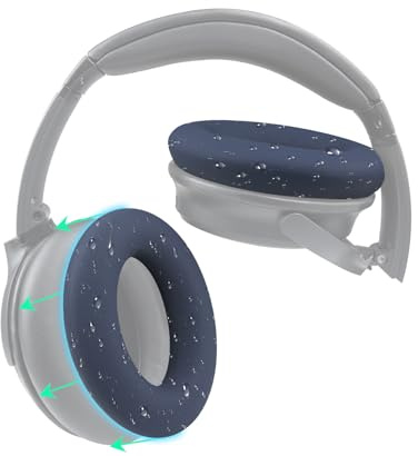 SOULWIT Schweißschutz für Bose Kopfhörer – Blau | (Nicht passend für 700NC/QC Ultra), für QuietComfort QC2/QC15/QC25/QC35/QC45/QC SC/Ae2/SoundTrue AE/SoundLink AE Kopfhörer