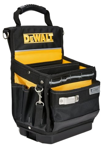 DEWALT Tool Bag, Easy Access Small Tool Pouch with Hard Bottom and Carrying Strap (DWST17624)