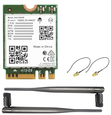 Waveshare Scheda NIC Wireless AX210 Gigabit Tri-Band Wi-Fi 6E M.2 802.11AX Standard BT5.3