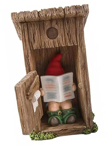 Nain De Jardin Humour Garden GNOME Statue Résine Drunf drôle Lire Lecture dans Le Travaille