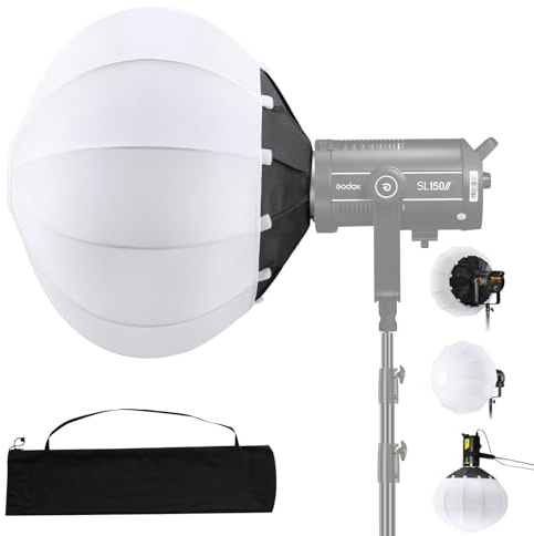 Soonpho 85cm Softbox de Linterna de Liberación Rápida en un Paso, Difusor de Luz de 360°,Montaje Bowens para Luz de Video CB60 CB100 CB150 Compatible con Godox SL60W NS65L