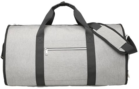 Kleidersack Reisetasche, 2-in-1 Umwandelbarer Kleidersack Canvas Kleidertasche Anzugtasche Carry Garment Bag Mit Kulturbeutel, Weekender-Tasche Für Reisen Und Geschäftsreisen