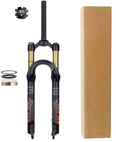 27,5/29 Zoll Fahrrad-Federgabel, Federweg 120 mm, Scheibenbremse, MTB-Luftgabeln, 1-1/8 Zoll Gewinde, weniger Fahrrad-Gabel mit geradem Schaft