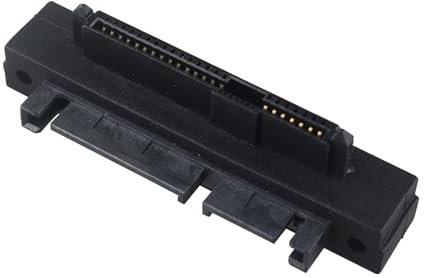 HALJIA Adattatore SFF-8482 da SAS a SATA ad angolo retto da SAS a 90 gradi da 22 pin a 7 pin + 15 pin SATA Hard Disk Drive Raid scheda madre adattatore convertitore di estensione con porta di