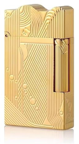 DUBEI Sanji Lighter Vintage Trench Cool Pipe Lighter 2 in 1 Windproof Refillable Butane Lighter Antique Copper Lighter Unique Table Lighter Gifts for Men Woman Dad(Color:Gold,Size:Butane Model)